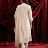 Ivory Embroidered Chanderi Suit Set