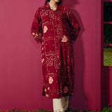 Bani Maroon Printed Straight Kurti