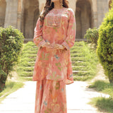 Manjari Peach Printed Garara Suit Set with Dupatta