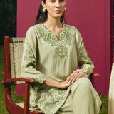 Vaadi Green Embroidered Co-ord Set