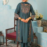 Raunaq Teal Zari-Embroidered Suit Set with Dupatta