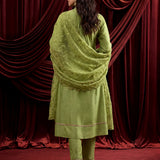 Spring Green Embroidered Chanderi Suit Set