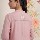 Kissa Pink Embroidered Shirt