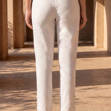 Ivory Poplin Lycra Tapered Essentials Pant