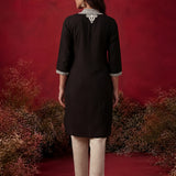 Black Mirror Work Cotton Kurta Set