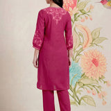 Uma Fuchsia Embroidered Kurta Set