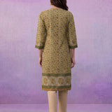 Green All-Over Placement Printed Straight Suit Set