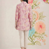 Aro Peach Floral Printed Shirt