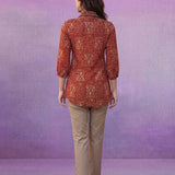 Red All-Over Printed Cotton Top
