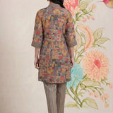 Raima Grey Printed Satin Co-ord Set for Women