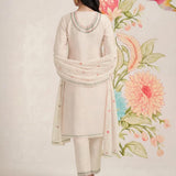 Albeli Ivory Embroidered A-line Suit Set with Dupatta