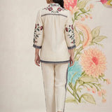 Heer Pristine Ivory Embroidered Rayon Co-ord Set for Women