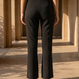 Black Roma Cotton Bootcut Pants