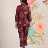 Hena Maroon Printed Co-ord Set