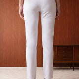 Roma Ivory Cotton Straight Fit Pant
