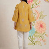 Maitri Mustard Embroidered A-line Tunic