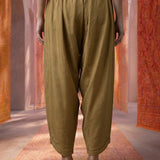 Beige Satin Relaxed Fit Salwar