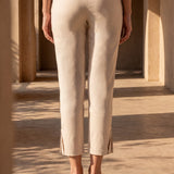 Ivory Straight Fit Cotton blend Capri