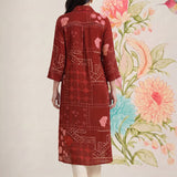 Bani Maroon Printed Straight Kurti