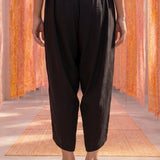 Black Satin Relaxed Fit Salwar