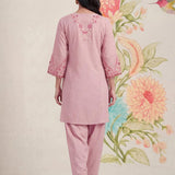Amoli Light Pink Embroidered Kurta Set