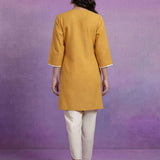 Yellow Embroidered Straight Kurta Set