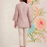 Tiri Baby Pink Monochrome Embroidered Shirt