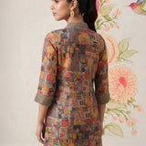 Raima Grey Printed Satin Co-ord Set for Women