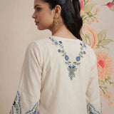 Amoli White Embroidered Kurta Set
