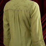 Spring Green Embroidered Chanderi Suit Set