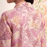 Aro Peach Floral Printed Shirt