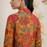 Survani Mustard Floral Printed Cotton Shirt