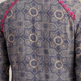 Nesoi Grey Printed Satin Co-ord Set