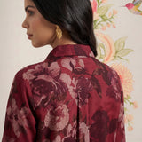 Hena Maroon Printed Co-ord Set