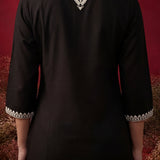 Black Mirror Work Cotton Kurta Set