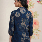 Hena Navy Printed Co-ord Set