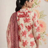 Falguni Red Printed Cotton Suit Set with Dupatta