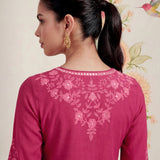 Uma Fuchsia Embroidered Kurta Set