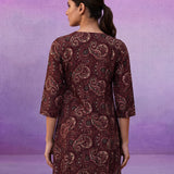 Purple Embroidered Straight Kurta Set