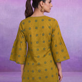Mustard Dori Embroidery Kurti with Palazzo