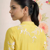 Intira Yellow Embroidered A-line Kurta