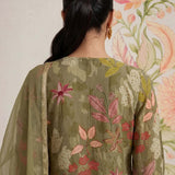 Manjari Green Printed Garara Suit Set with Dupatta