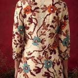 Wine All Over Printed Crepe Shirt