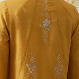 Maitri Mustard Embroidered A-line Tunic