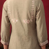 Green Embroidered Cotton Blend Regular Co-ord Set