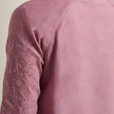 Celia Light Pink Embroidered Rayon Top for Women