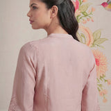 Tiri Baby Pink Monochrome Embroidered Shirt
