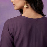 Purple Embroidered Suit Set and Dupatta