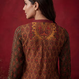 Orabella Olive Printed Shantoon Tunic
