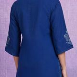 Royal Blue Floral Embroidered Co-ord Set